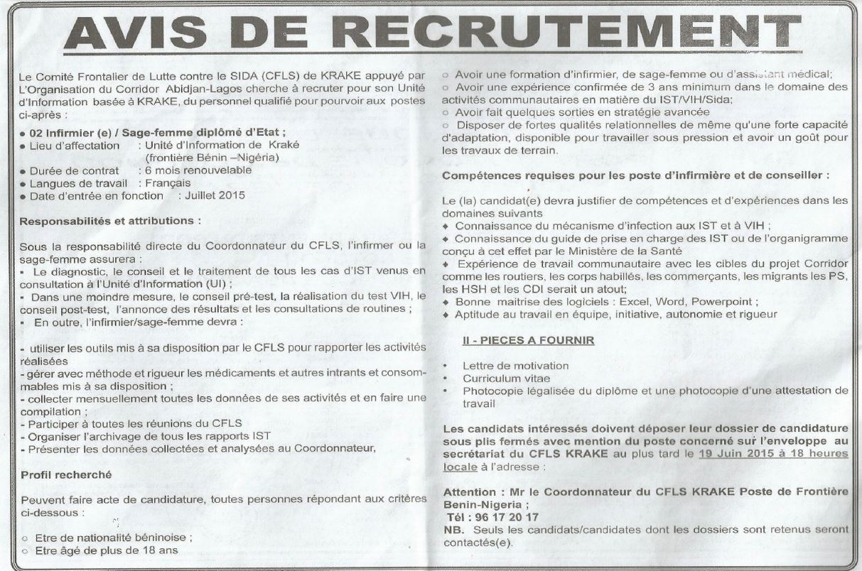 Offre d'emploi