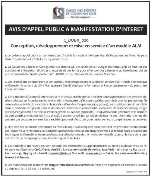 La Caisse de Dépôts et Consignations recrute 01 Consultant